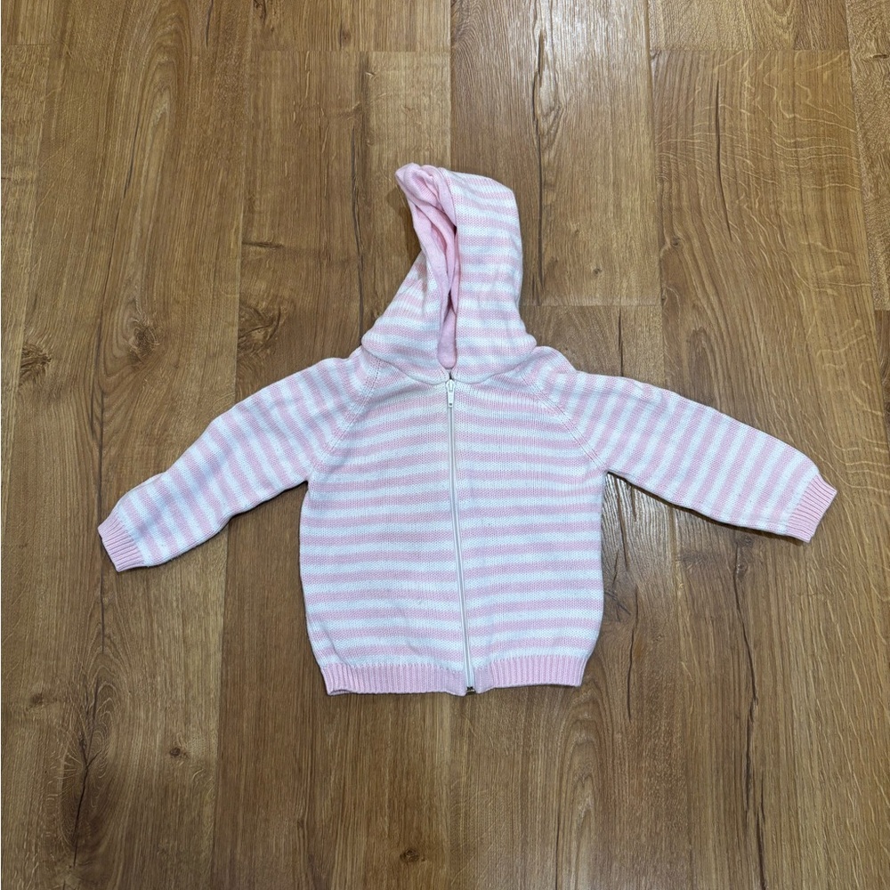 Kissy Kissy Striped Zip Up Sweater